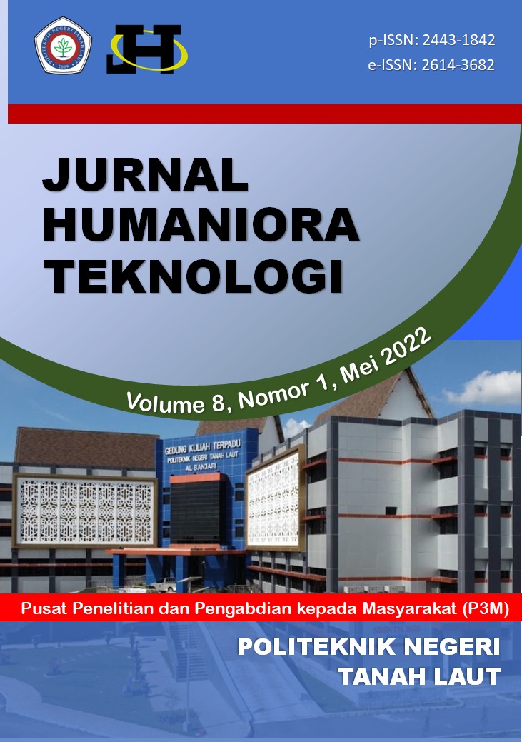 					View Vol. 8 No. 1 (2022): Jurnal Humaniora Teknologi
				