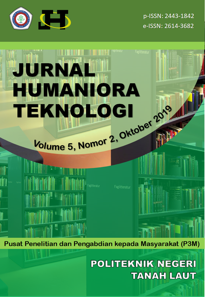 					View Vol. 5 No. 2 (2019): Jurnal Humaniora Teknologi
				