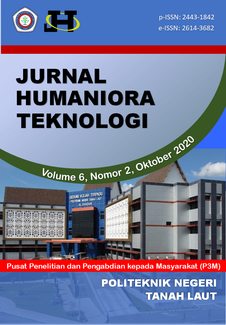 					View Vol. 6 No. 2 (2020): Jurnal Humaniora Teknologi
				